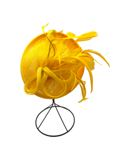 Fascinateur Bibi pour cérémonie motif fleur coloris jaune - Chapo & Co