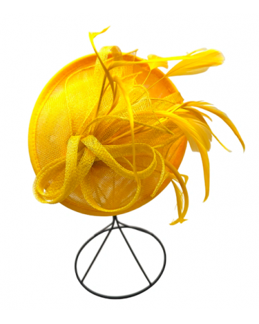 Fascinateur Bibi pour cérémonie motif fleur coloris jaune - Chapo & Co