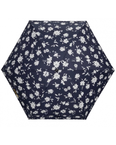 Parapluie Isotoner slim et mini motifs Fleur coloris marine