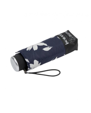Parapluie Isotoner slim et mini motifs Fleur coloris marine
