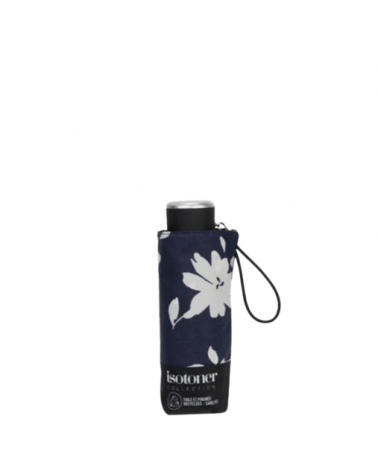 Parapluie Isotoner slim et mini motifs Fleur coloris marine