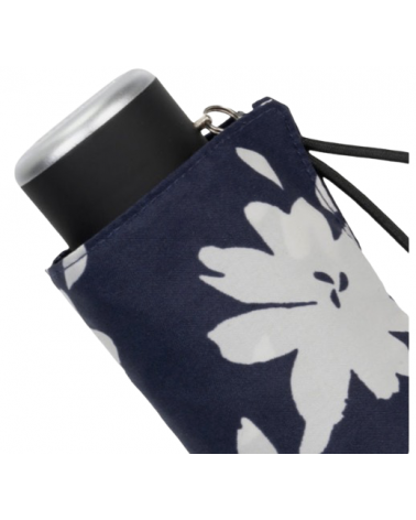 Parapluie Isotoner slim et mini motifs Fleur coloris marine