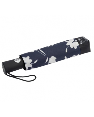 Parapluie Isotoner 3 sections X-Tra sec motif fleurs marine - Chapo & Co