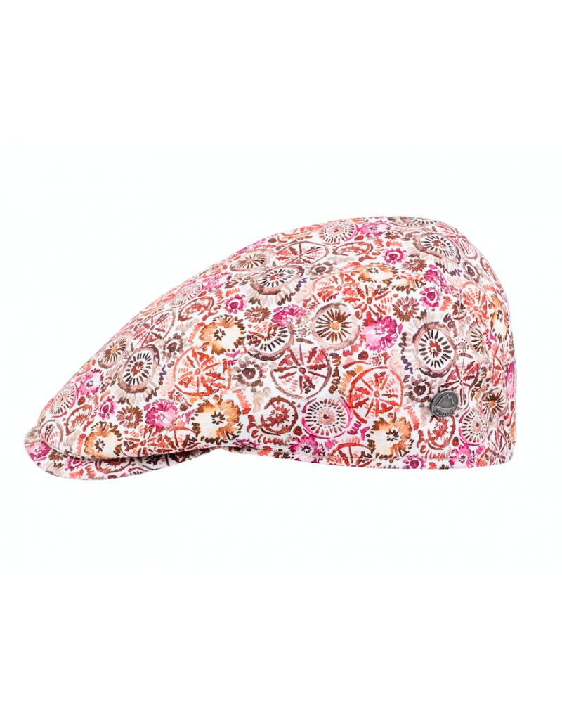 Casquette plate pour l'été forme bang motif Damas Hypnotik