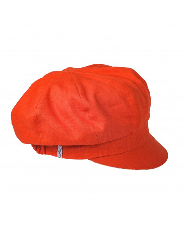 Gavroche réversible femme pour l'été modèle Flora coloris Tangerine