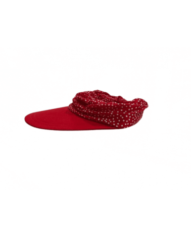 Casquette visière en tissu modèle Envie coloris rouge à pois - Chapo & Co