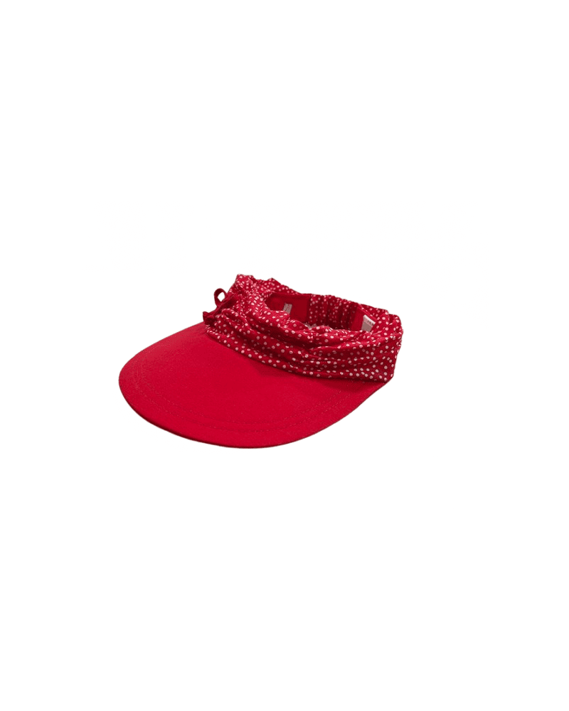 Casquette visière en tissu modèle Envie coloris rouge à pois - Chapo & Co