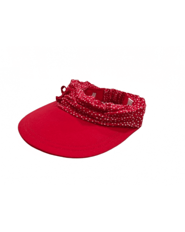 Casquette visière en tissu modèle Envie coloris rouge à pois - Chapo & Co