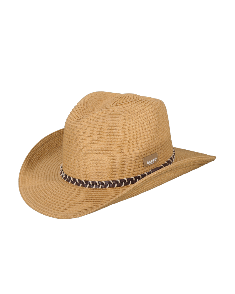Chapeau forme western en paille papier avec ceinturon - Barts