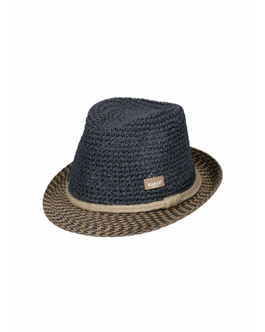 Chapeau d'été forme trilby en paille papier coloris marine - Chapo & Co