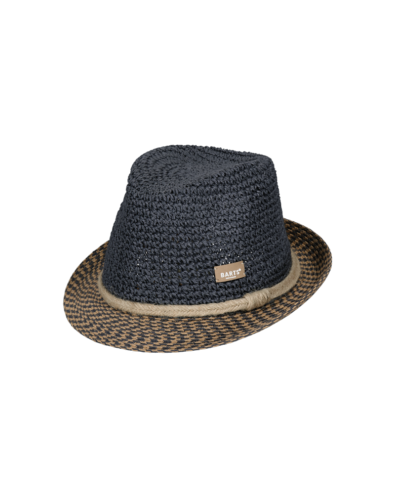 Chapeau d'été forme trilby en paille papier coloris marine - Chapo & Co