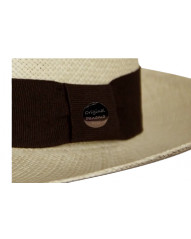 Chapeau Fedora véritable Panama tissé coloris naturel ruban café New Atlanta