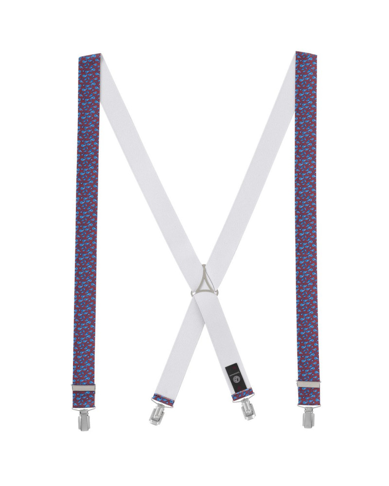 Bretelles x-forme Lindenmann coloris Bordeaux à motifs Paisley - Chapo & co