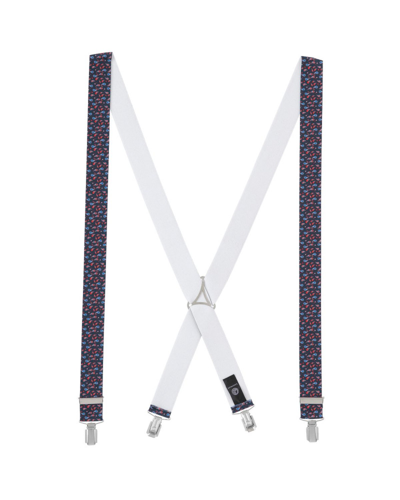 Bretelles x-forme Lindenmann coloris Bleu foncé à motifs Paisley - Chapo & co