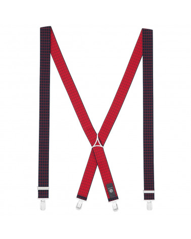 Bretelles x-forme Lindenmann coloris rouge et bleu à carreaux - Chapo & co