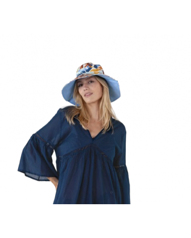 Chapeau d'été en tissu pour femme Urban chic modèle Hamuty denim