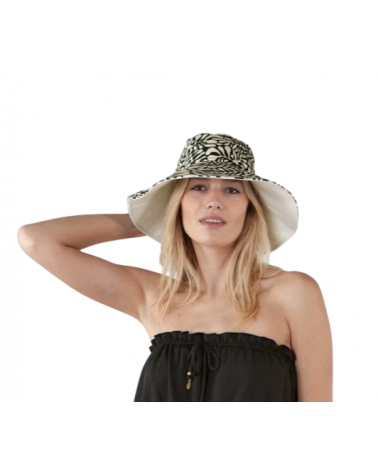 Chapeau d'été en tissu pour femme Urban chic modèle Hamuty noir