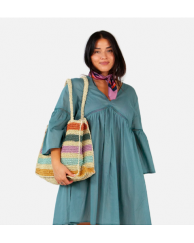 Sac cabas en paille multicolore Araa Shopper - Chapo & Co