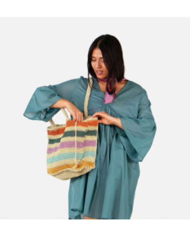 Sac cabas en paille multicolore Araa Shopper - Chapo & Co
