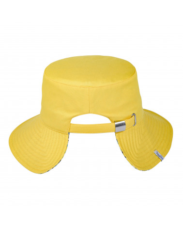 Chapeau femme forme cloche made in France en coton coloris poussin - Chapo & Co