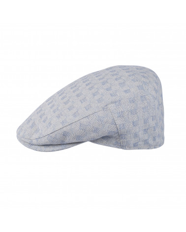 Casquette plate pour l'été en coton coloris carreaux bleu ciel - Chapo & Co