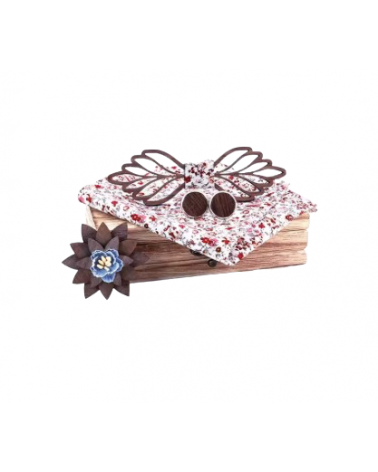 Coffret noeud papillon en bois Elégance florale - Chapo & Co