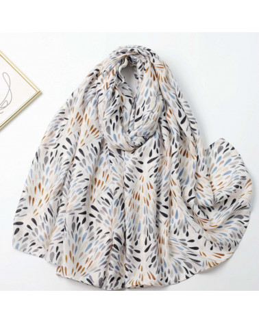 Foulard femme en coton coloris blanc imprimé feu d'artifice - Chapo & Co