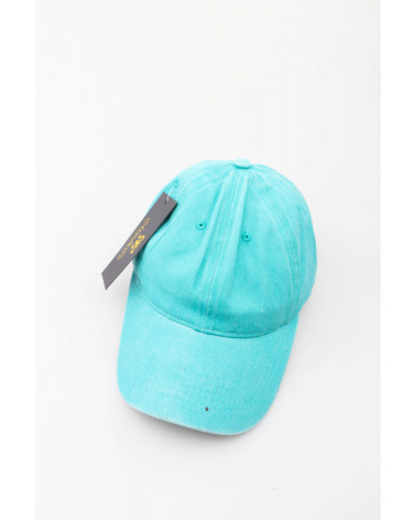 Casquette de baseball adulte effet denim coloris turquoise - Chapo & Co