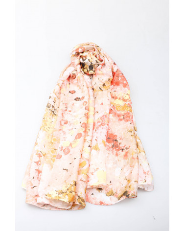 Foulard femme en satin léger toucher soie coloris taupe - Chapo & Co