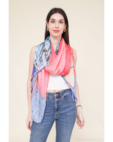 Foulard femme en satin léger toucher soie coloris bleu noir - Chapo & Co