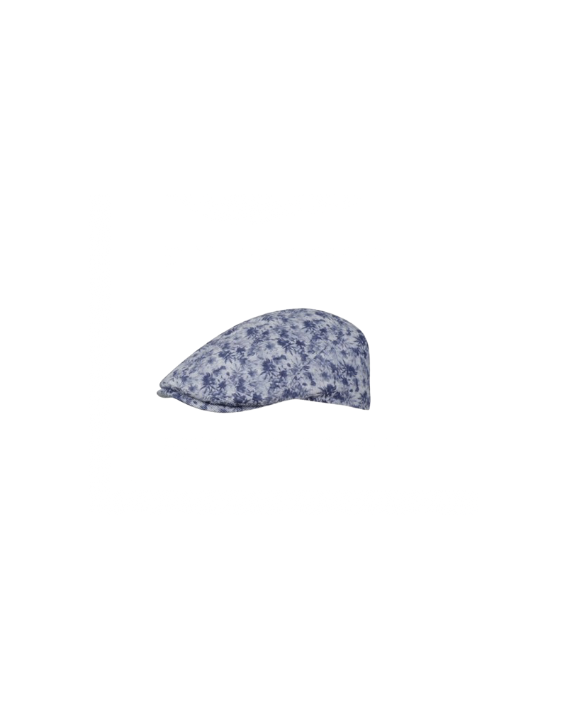 Casquette plate en lin modèle Berlino coloris tropique bleu - Alfonse d'Este