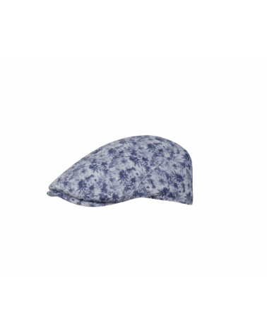 Casquette plate en lin modèle Berlino coloris tropique bleu - Alfonse d'Este