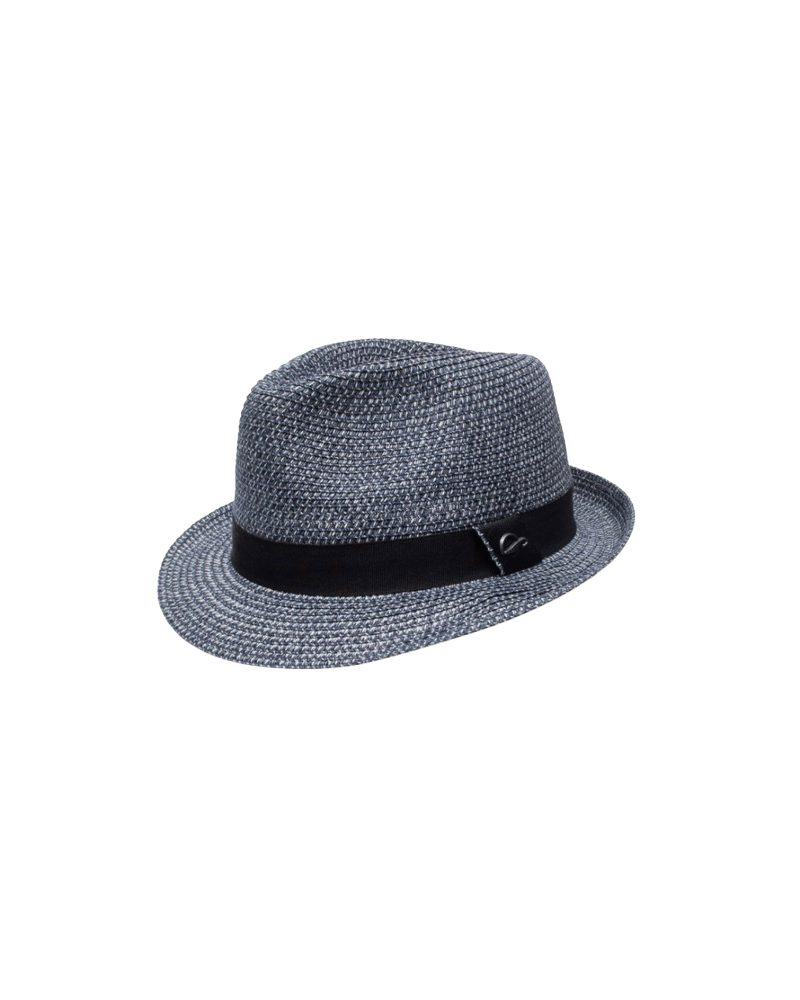 Chapeau d'été en paille forme Trilby coloris bleu noir modèle Harrison - Göttmann