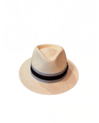 Chapeau forme Traveller véritable Panama tissé coloris naturel bandeau cubain - Göttmann