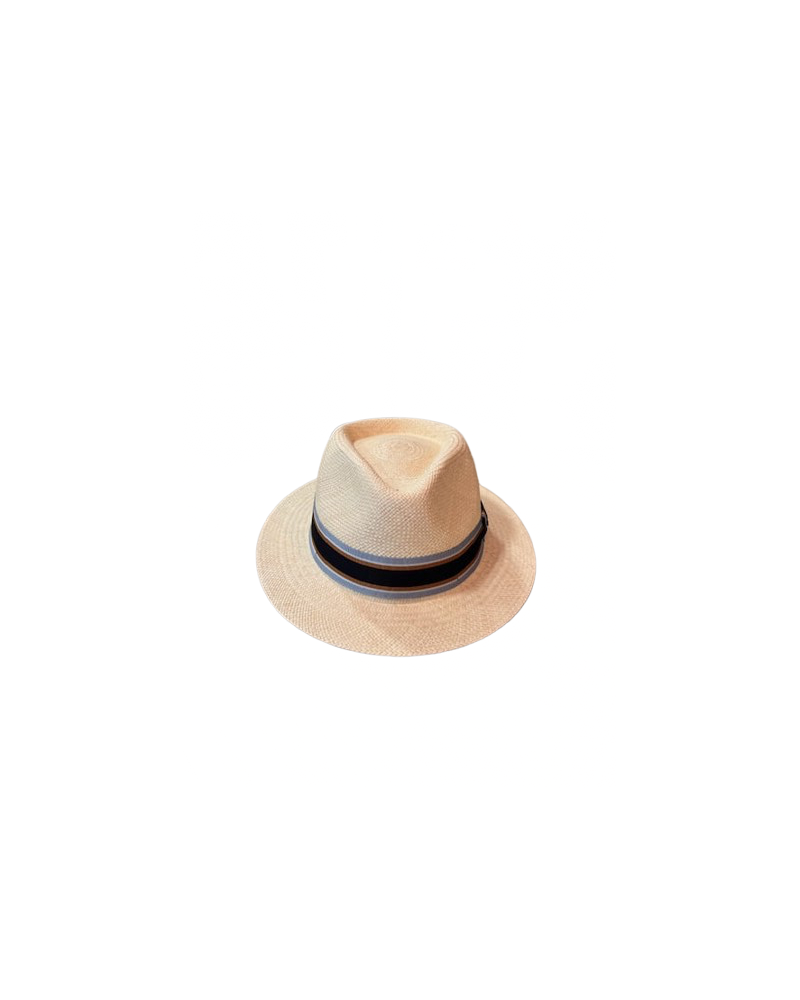 Chapeau forme Traveller véritable Panama tissé coloris naturel bandeau cubain - Göttmann