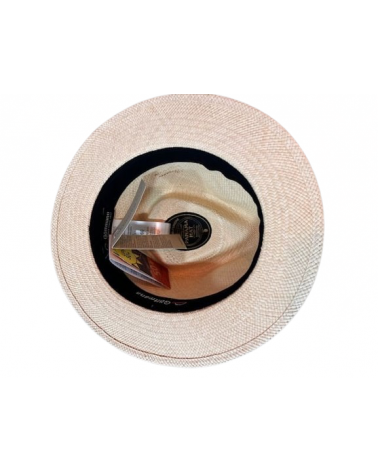 Chapeau forme Traveller véritable Panama tissé coloris naturel bandeau cubain - Göttmann