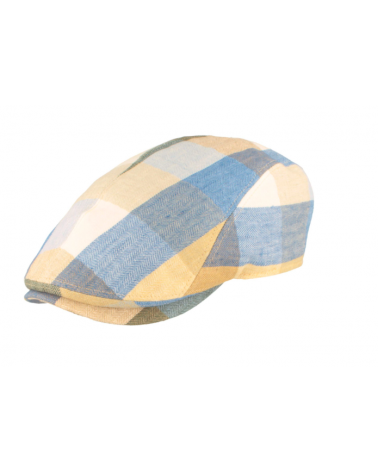 Casquette d'été bombée Jackson motif à carreaux bleu beige - Göttmann