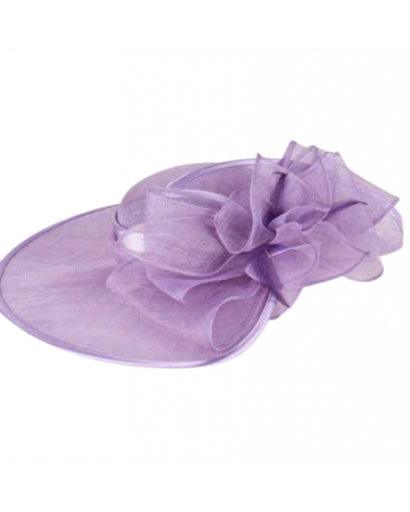 Chapeau de cérémonie lilas avec fleur aérienne made in Italie