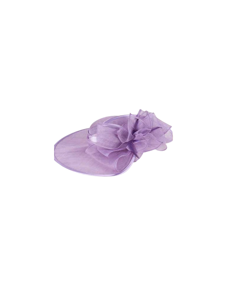 Chapeau de cérémonie lilas avec fleur aérienne made in Italie