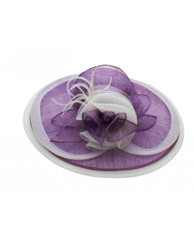 Chapeau de cérémonie violet et blanc avec ornements made in Italie
