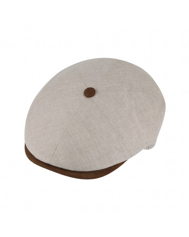 Casquette 6 côtes en lin coloris beige anti-uv - Chapo & Co