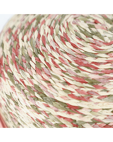 Chapeau cloche en paille tressée multicolore – Bandeau rose noué – Chapo & Co