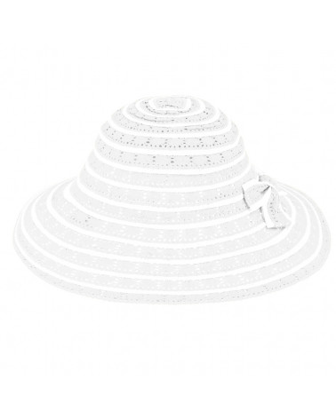 Chapeau forme cloche en paille papier coloris blanc - Chapo & Co