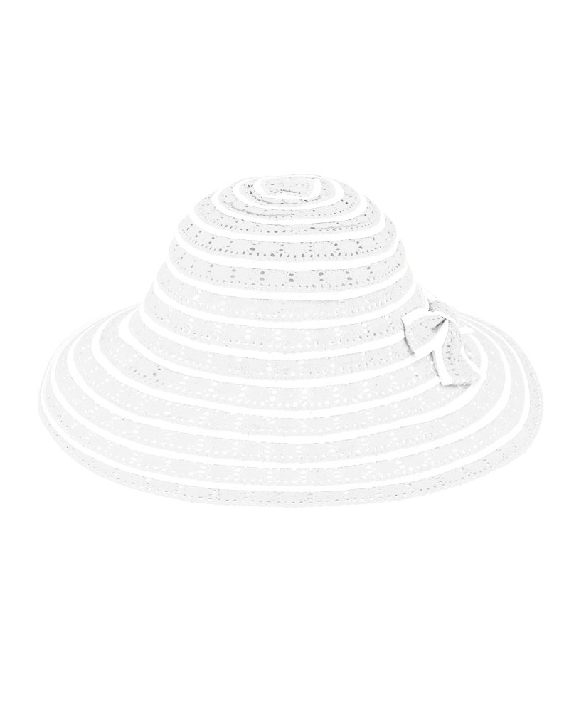 Chapeau forme cloche en paille papier coloris blanc - Chapo & Co
