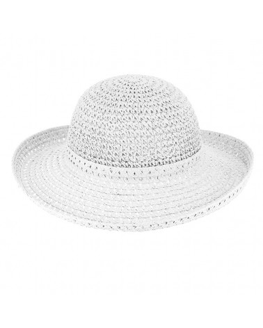 Chapeau bord breton en paille coloris blanc - Chapo & Co