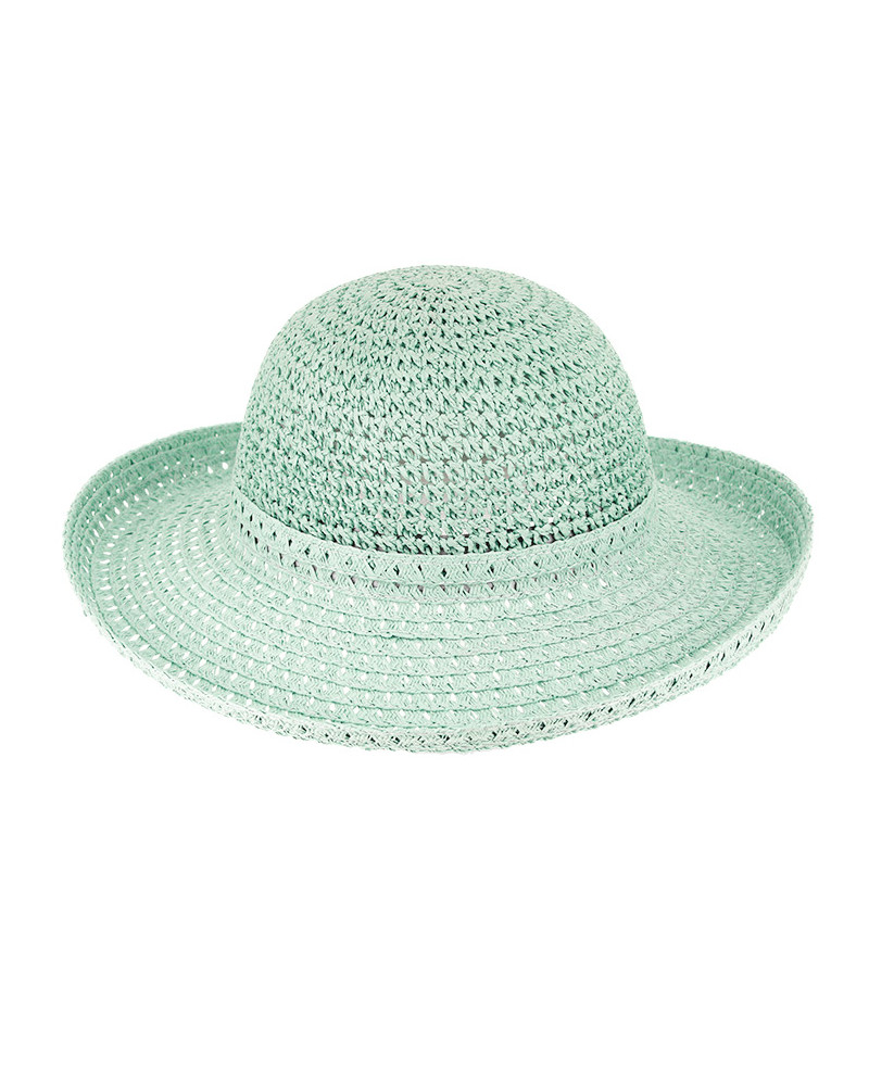 Chapeau bord breton en paille coloris vert menthe - Chapo & Co