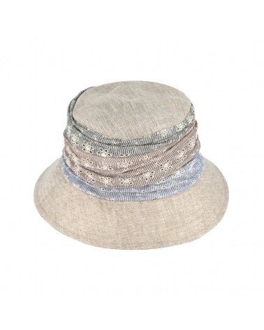 Chapeau d'été forme bob souple en lin coloris beige - Chapo & Co