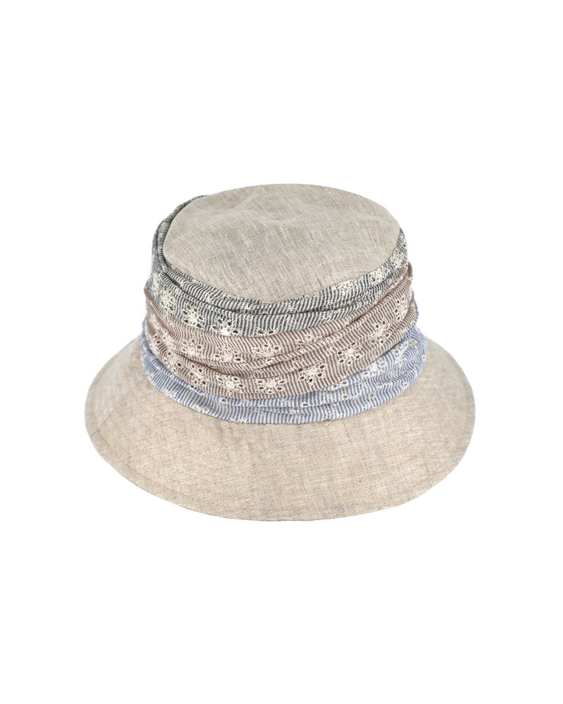 Chapeau d'été forme bob souple en lin coloris beige - Chapo & Co