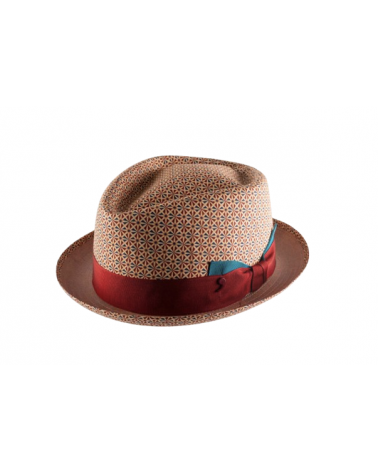 Chapeau Porkpie en Coton à Motif Géométrique – Fabriqué en Italie