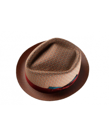 Chapeau Porkpie en Coton à Motif Géométrique – Fabriqué en Italie
